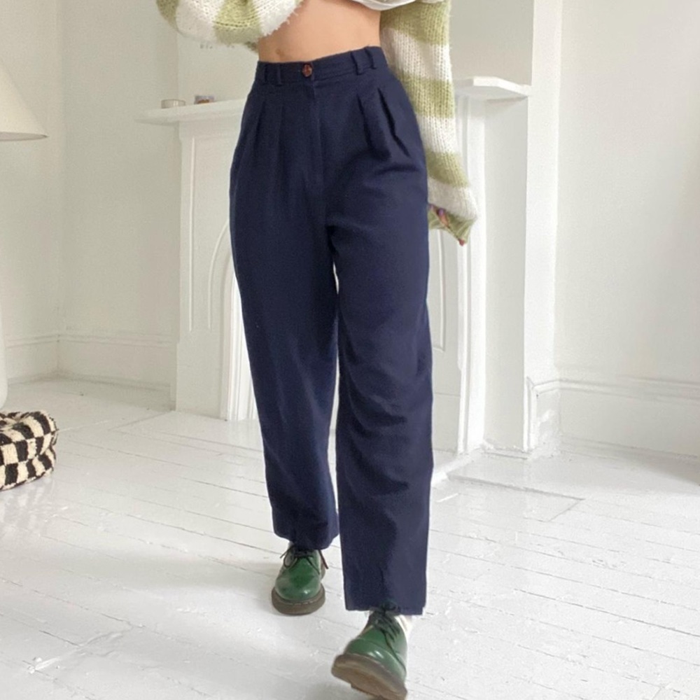 Vintage 1990s Wool Pleated Pants